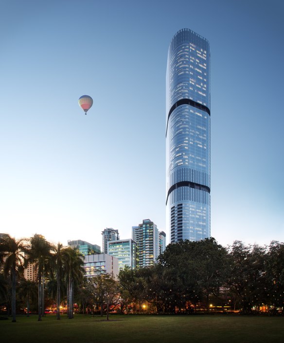 The yet-to-be completed Brisbane Skytower at 222 Margaret Street.