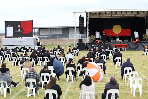 The funeral was limited to immediate family only, and was be conducted according to strict social distancing rules.