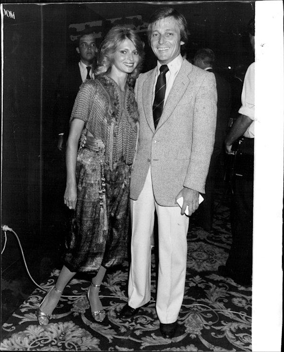 John Cornell and his wife, TV personality, Delvene Delaney. February 7, 1982. 
