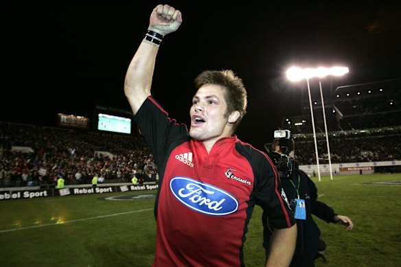 McCaw pictured in 2005, after his Crusaders side beat the Waratahs in the Super 12 final.