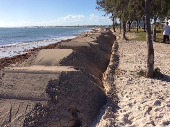 The beach at Grace Darling Park in Lancelin after the sand replenishment in May 2015 which cost $35,000.