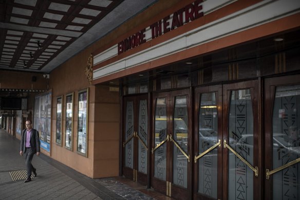 Exterior of the Enmore Theatre when it was closed, 7th October 2020.