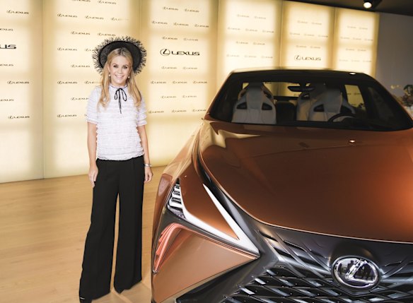 Emma Freedman wearing Sandro at the Lexus marquee on Derby Day 2018.