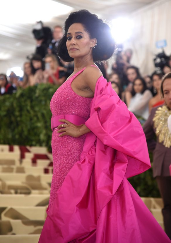 Tracee Ellis Ross attends The Metropolitan Museum of Art's Costume Institute benefit gala celebrating the opening of the Heavenly Bodies: Fashion and the Catholic Imagination exhibition on Monday, May 7, 2018, in New York.