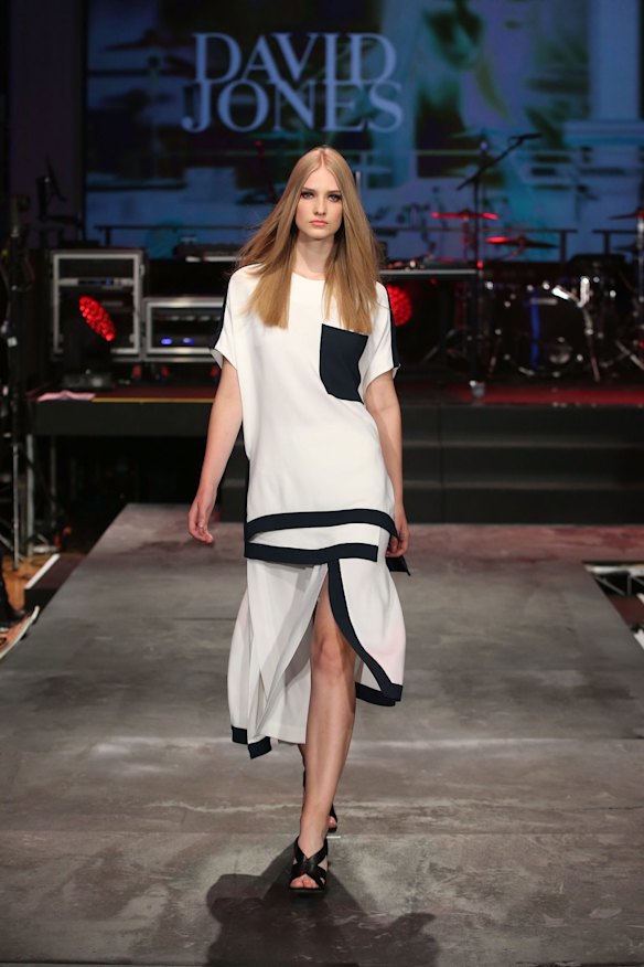 A model showcases designs by Josh Goot.