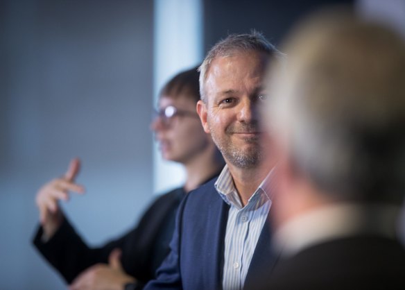 Chief Health Officer Brett Sutton during press conference with Health minister Martin Foley. 20 April 2022