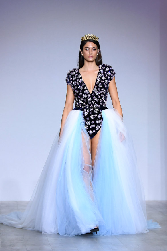Bound for Hollywood: The Aqua Blu swimsuit/ballgown heading to Lady Victoria.