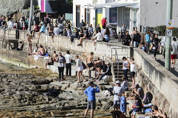 Manly Beach during lockdown in July.