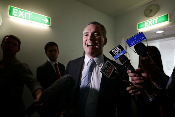 Independent MP Craig Thomson speaks to the media during a doorstop interview in the press gallery at Parliament House in Canberra on Thursday 27 June 2013.