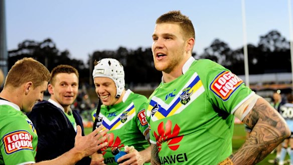 Josh Dugan is all smiles after full-time.