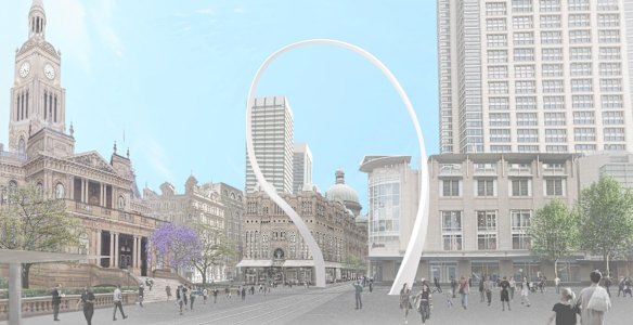 An artist impression of the Cloud Arch art installation.