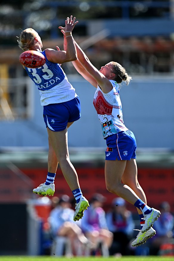 Teammates or opponents in this aerial contest?