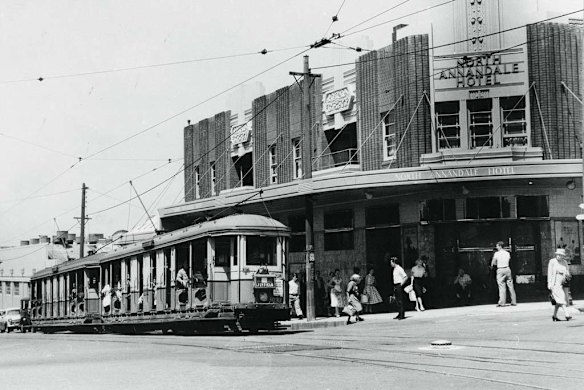 A tram in Annandale.Booth Street, Annandale
