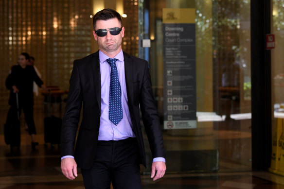 Patrick Nealon leaves the Downing Centre Court in Sydney on Wednesday.