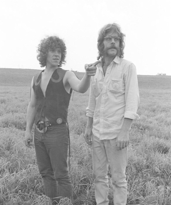 Woodstock concert promoter Michael Lang (L) and Chip Monck.  