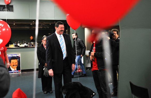 Candidate for Eden-Monaro Mike Kelly arrives at the Queanbeyan Leagues Club.