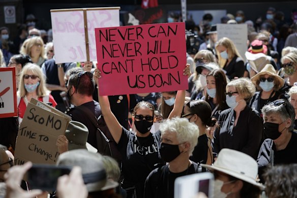 The Sydney Women's March 4 Justice on 15 March, 2021.