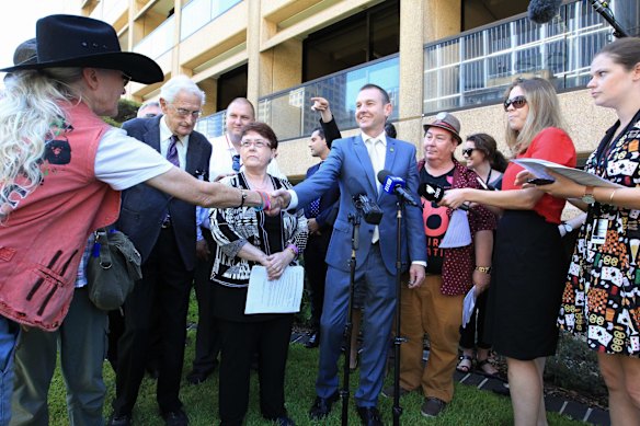 Coogee MP Bruce Notley-Smith with members of the 78ers.