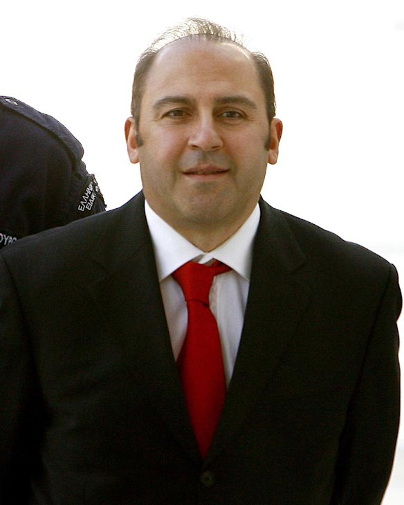 Tony Mokbel arrives at court in Athens in March 2008.