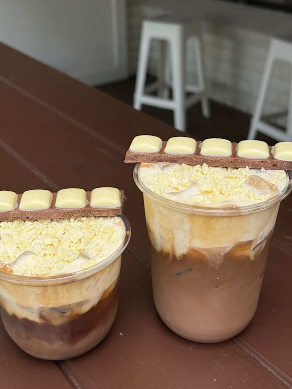 Cleveland spot, Mello Grounds’ top deck Easter iced latte.