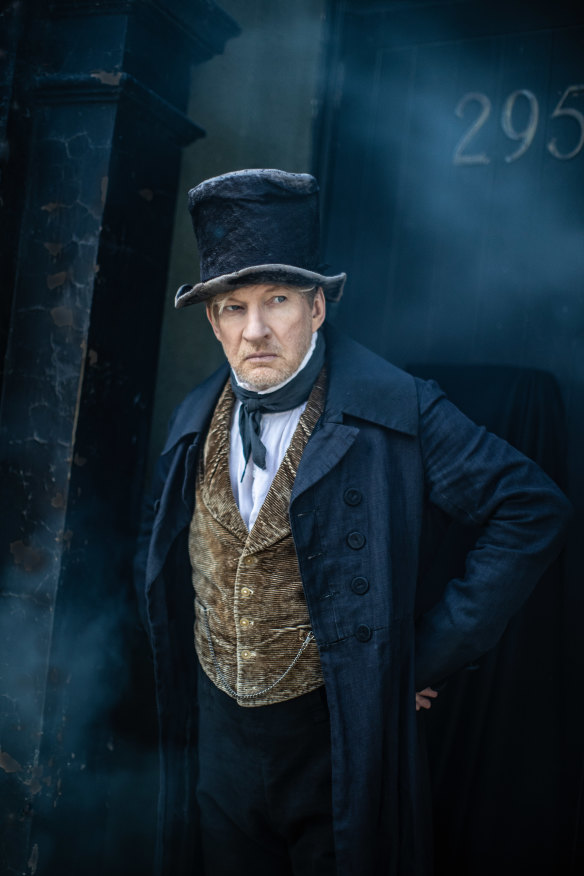 David Wenham as the miserly Ebenezer Scrooge in Charles Dicken’s classic A Christmas Carol. 