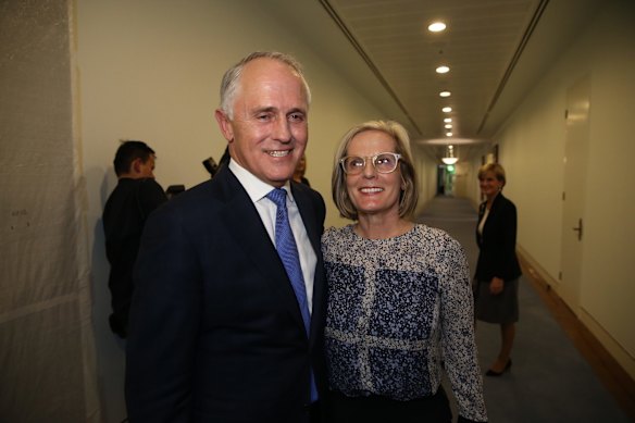 Prime Minister elect Malcolm Turnbull with his wife Lucy in Parliament House in Canberra on Monday 14 September 2015.