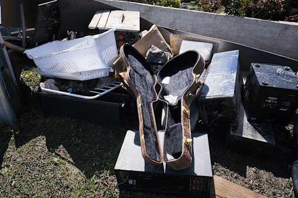 Items thrown out after the floods in Maribyrnong.