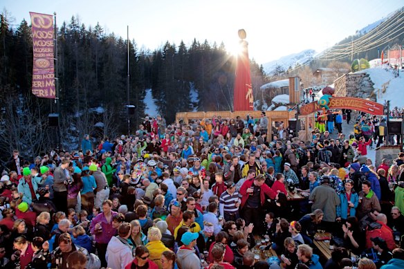 MooserWirt, St Anton, Austria: The MooserWirt is typical ski in, stumble out, dance on tables from mid-afternoon in the sun. There's a DJ and jugs of beers and the usual alpine shots. Be warned, you will have to ski back down to the village once you are done.