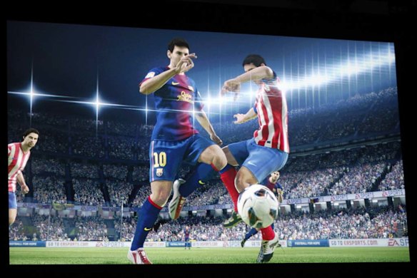 Fresh meat: The game FIFA 14 Ultimate Team is shown on screen.