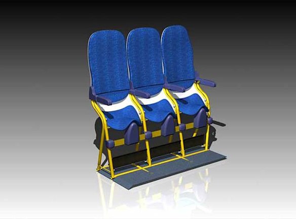 Aviointeriors says the passenger's seating position is 'similar to that of a touring motor-scooter rider'.
