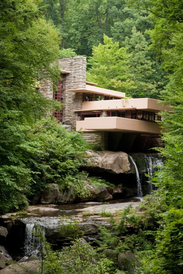 Frank Lloyd Wright’s famous Fallingwater house in Pennsylvania, built in 1935.