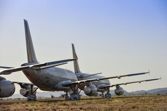 Six commercial jets including a Boeing 767 from Qantas are now stored at the purpose built Alice Springs storage facility. It has future capacity for up to 250 aircraft.