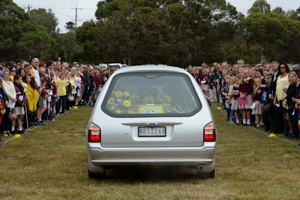 Funeral for 11 year old Luke Batty at Flinders Community College in Tyabb.