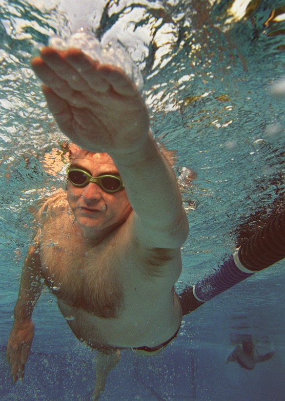 Simon Crean takes to the water. 