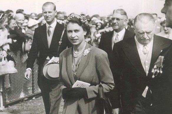 Prince Philip and Queen Elizabeth II at Flemington Racecourse.