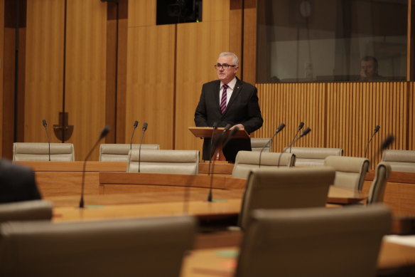 Andrew Wilkie speaking in Parliament a short while ago.