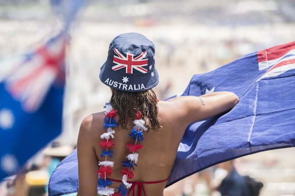Bondi Beach on Australia Day, 2020.