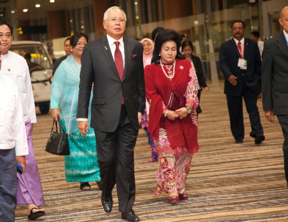 Former Malaysia Prime Minister Najib Razak with his wife Rosmah Mansor.