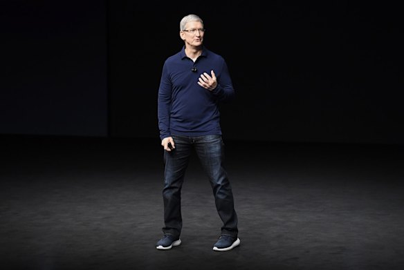 Tim Cook, chief executive officer of Apple Inc., launched the new phones and watch during an event in San Francisco, California.