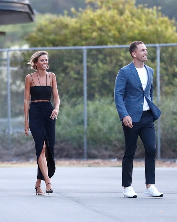 Joel Selwood of the Cats and wife Brit.