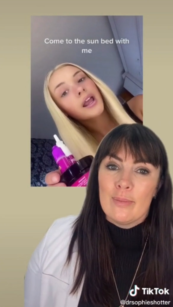 British doctor Sophie Shotter British doctor Sophie Shotter posted a video在 TikTok 上警告使用鼻喷雾剂吸入黑素的“潜在致命”后果。” loading=