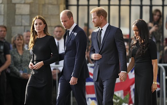 Catherine, William, Harry and Meghan made a joint appearance at Windsor Castle.  
