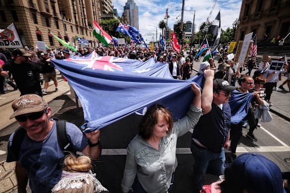 Eureka Freedom rally in Melbourne.