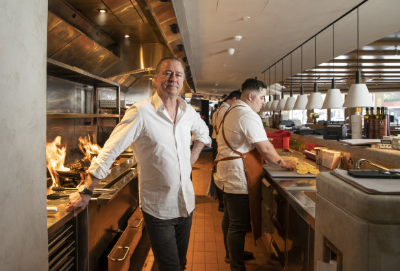 Renowned chef Neil Perry in the kitchen of his new restaurant Margaret in Double Bay.