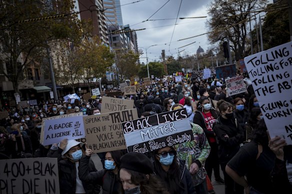 Thousands marched the streets of Melbourne at the Black Lives Matter rally.