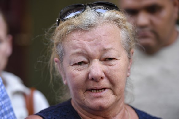 Christine Loader speaks outside court about Hague's conviction.