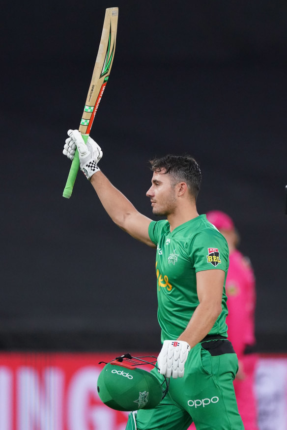 Star Star ... Marcus Stoinis after his record unbeaten 147 against the Sixers earlier this month.