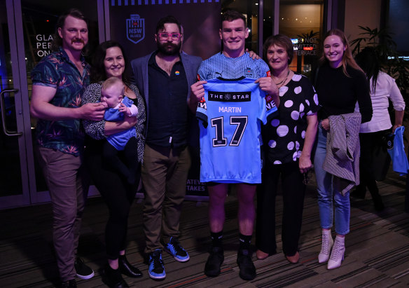 Liam Martin with mum Maxine and family.