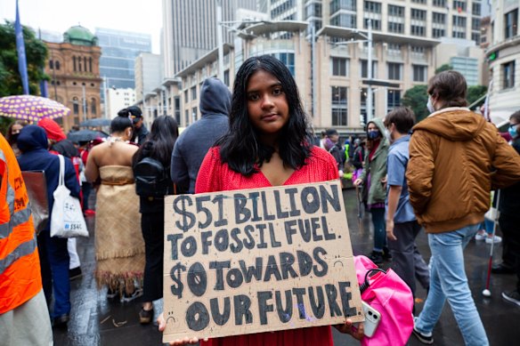 Natasha Abhayawickrama, a year-11 student from a Parramatta school and one of the strike organisers,