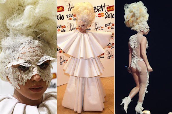 Lady Gaga arrives at The Brit Awards 2010 in London.          Photo: Getty